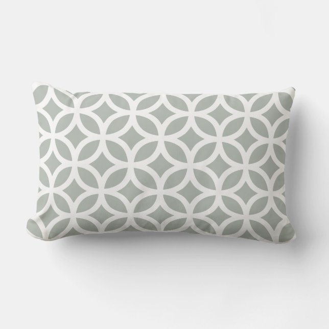 Silver Grey Geometric Kussen (Voorkant)
