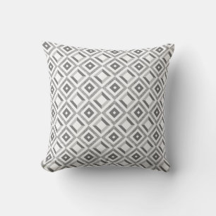 Silver Grey Geometric Pattern Kussen