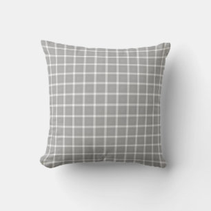 Silver Grey Gingham Pattern Kussen
