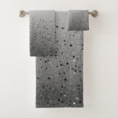 Silver Grey Glamour Sparkly Glitter Bad Handdoek (Insitu)