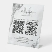 Silver Grey Glitter Agaat Monogram Scan om te Beta Reclamebord Met Voetstuk (Voorkant)