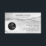 Silver Grey Glitter Agate Custom Logo Monogram Visitekaartje<br><div class="desc">Modern Elegant Chic Silver Grey Glitter Marble Agate Monogram Visitekaartje</div>