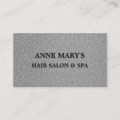 Silver Grey Glitter Black Hair Salon Spa Modern Visitekaartje (Voorkant)