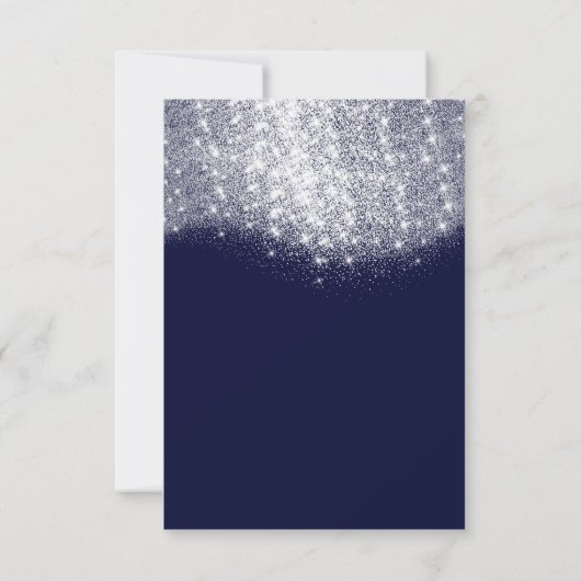 Silver Grey Glitter Blue Navy Formele uitnodiging (Achterkant)
