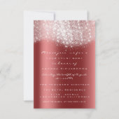 Silver Grey Glitter Burgundy Red Formele uitnodigi Kaart (Voorkant)