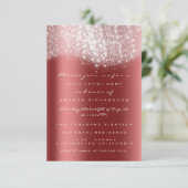 Silver Grey Glitter Burgundy Red Formele uitnodigi Kaart (Staand voorkant)