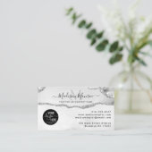 Silver Grey Glitter Custom Logo Agaat Monogram Visitekaartje (Staand voorkant)