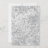 Silver Grey Glitter Elegant Chic Wedding Kaart (Achterkant)
