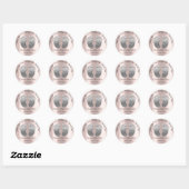 Silver Grey Glitter Feet Baby shower Favor Dank Ronde Sticker (Vel)