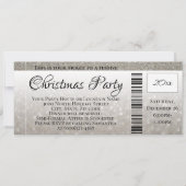 Silver Grey Glitter Holiday Christmas Party Ticket Kaart (Voorkant)