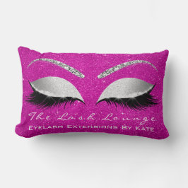 Silver Grey Glitter Hot Pink Roos Makeup Eye Lash Kussen