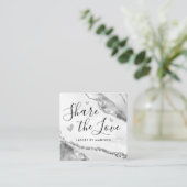 Silver Grey Glitter Marble Agate Chic Monogram Aanbevelingskaartje (Staand voorkant)