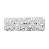 Silver Grey Glitter Return Address Labels (Voorkant)