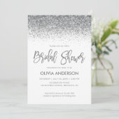 Silver Grey Glitter Sparkle Confetti Vrijgezellenf Kaart (Staand voorkant)