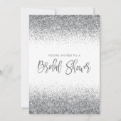 Silver Grey Glitter Sparkle Confetti Vrijgezellenf Kaart (Achterkant)