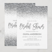 Silver Grey Glitter Sparkle Confetti Vrijgezellenf Kaart (Voorkant / Achterkant)