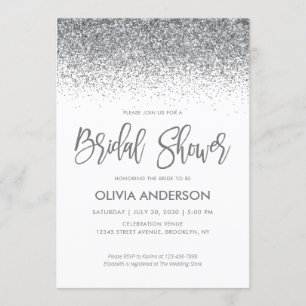 Silver Grey Glitter Sparkle Confetti Vrijgezellenf Kaart