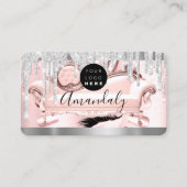 Silver Grey Glitter Strijdt Lijst Qr Code Logo SPA Visitekaartje (Voorkant)