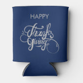 Silver Grey Glitter Tekst Ontwerp- Thanksgiving Blikjeskoeler (Voorkant)