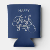 Silver Grey Glitter Tekst Ontwerp- Thanksgiving Blikjeskoeler (Achterkant)