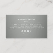 Silver Grey Glitter Visitekaartje (Achterkant)