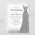 Silver Grey Glitter Womans 18th Birthday Party Kaart<br><div class="desc">Silver Grey Glitter Womans 18th Birthday Party Invitation Zie overeenkomende objecten in niche en nestwinkel</div>