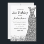 Silver Grey Glitter Womans 21st Birthday Party Kaart<br><div class="desc">Silver Grey Glitter Womans 21st Birthday Party Invitation Bekijk overeenkomende objecten in niche en nestwinkel</div>