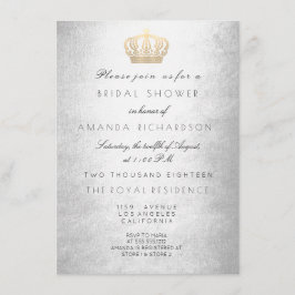 Silver Grey Gold Crown Royal Glitter Vrijgezellenf Kaart