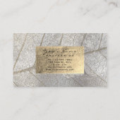 Silver Grey Gold Foil Botanische Cementkerrie Visitekaartje (Achterkant)