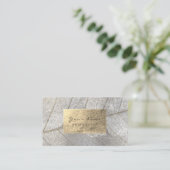 Silver Grey Gold Foil Botanische Cementkerrie Visitekaartje (Staand voorkant)