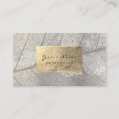 Silver Grey Gold Foil Botanische Cementkerrie Visitekaartje (Voorkant)