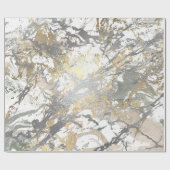 Silver Grey Gold Marble Shiny Metallic White Ivory Cadeaupapier (Vlak)