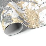 Silver Grey Gold Marble Shiny Metallic White Ivory Cadeaupapier<br><div class="desc">Minimalisme en elegantie,  afhankelijk van de werkelijke ontwikkeling van de binnenbekleding. Voor veel Luxury Glam Occasions florenceK</div>