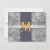 Silver Grey Gold Monogram Letter M Flat Note-kaart Kaart (Voorkant)