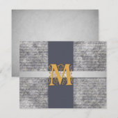 Silver Grey Gold Monogram Letter M Flat Note-kaart Kaart (Voorkant / Achterkant)
