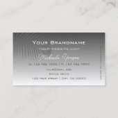 Silver Grey Gradient met Schattige Palm Leaf Eenvo Visitekaartje (Achterkant)