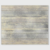 Silver Grey Grungy Champaign Gold Wood Rustic Cadeaupapier (Vlak)