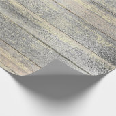 Silver Grey Grungy Champaign Gold Wood Rustic Cadeaupapier (Hoek)