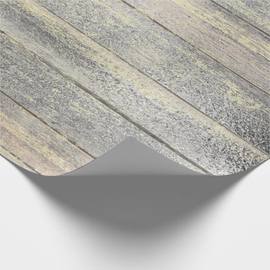 Silver Grey Grungy Champaign Gold Wood Rustic Cadeaupapier (Hoek)