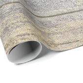 Silver Grey Grungy Champaign Gold Wood Rustic Cadeaupapier (Rol Hoek)