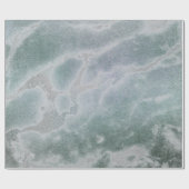 Silver Grey Grungy Marble Stone Blauwgroen Green V Cadeaupapier (Vlak)