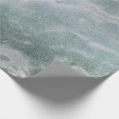 Silver Grey Grungy Marble Stone Blauwgroen Green V Cadeaupapier (Hoek)