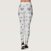 Silver Grey Hearts Pattern Leggings (Achterkant)