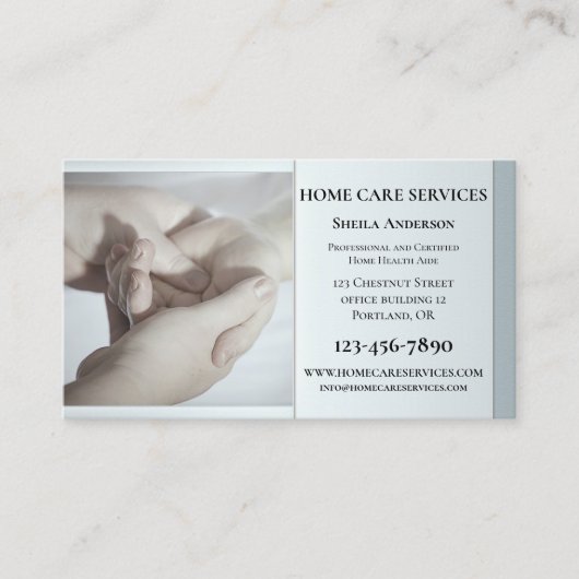 Silver Grey Home Health Aide Visitekaartje (Voorkant)