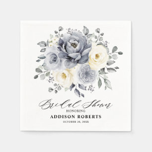 Silver Grey Ivory Floral boho Ivory Vrijgezellenfe Servet