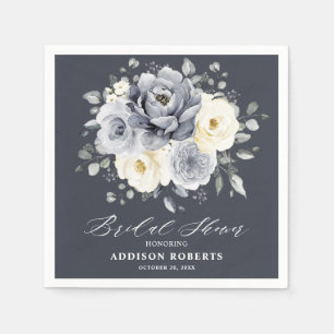 Silver Grey Ivory Floral boho Ivory Vrijgezellenfe Servet