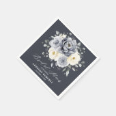 Silver Grey Ivory Floral boho Ivory Vrijgezellenfe Servet (Hoek)