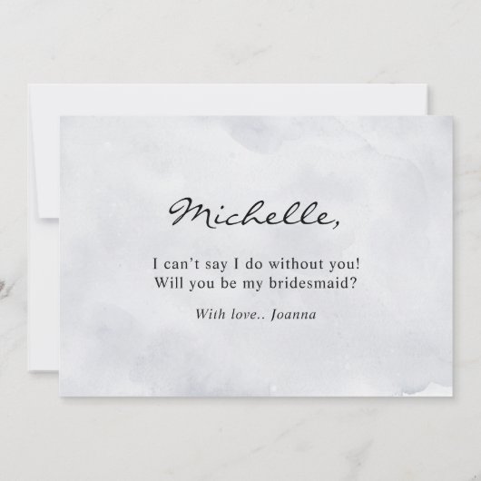 Silver Grey Ivory Floral Kaart (Achterkant)