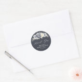 Silver Grey Ivory Floral Vrijgezellenfeest Harteli Ronde Sticker (Envelop)