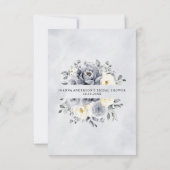 Silver Grey Ivory Floral Winter Boho Vrijgezellenf Bedankkaart (Achterkant)